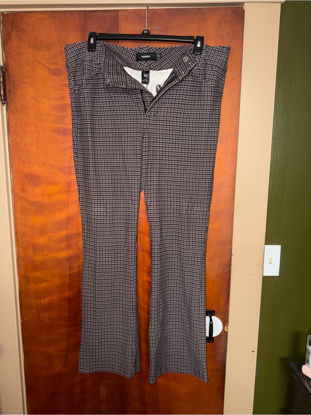torrid Brown Micro-Check bootcut Ponte Dress Pants